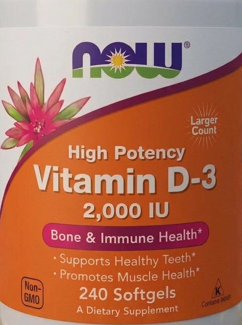 NOW Vitamin D-3 2000 IU 240 softgels